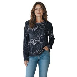 Rails Marlo animal print sweatshirt with side zippers